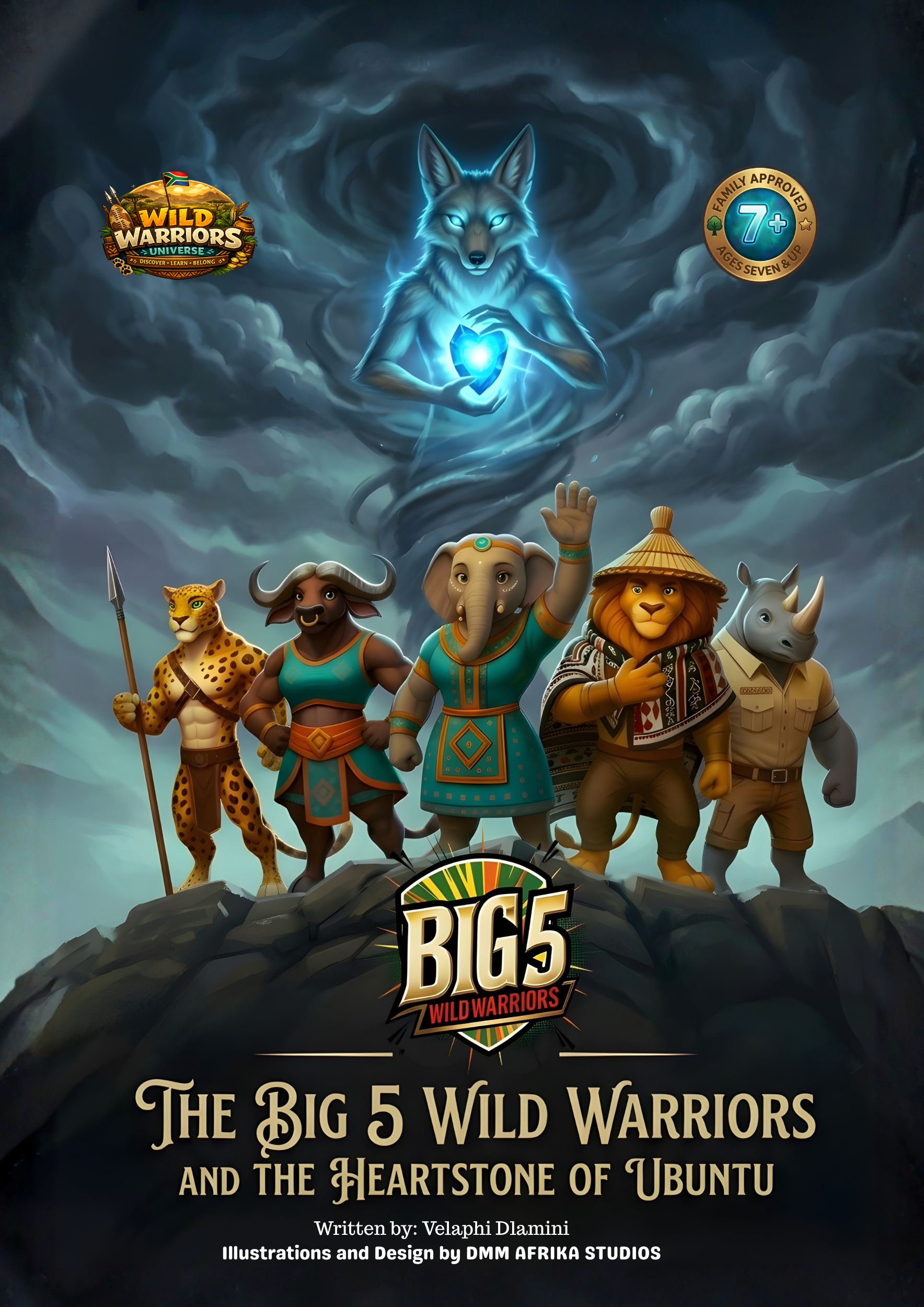 The Big 5 Wild Warriors and the Heartstone of Ubuntu - official book cover
