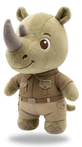 Kruger Van Swartrenoster Rhino Warrior 25cm collectible plush in tactical safari outfit
